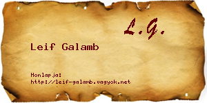 Leif Galamb névjegykártya