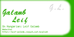 galamb leif business card